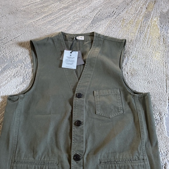 Lafaurie Daniel Vest green khaki canvas safari outdoor button front XXL new - Picture 7 of 10